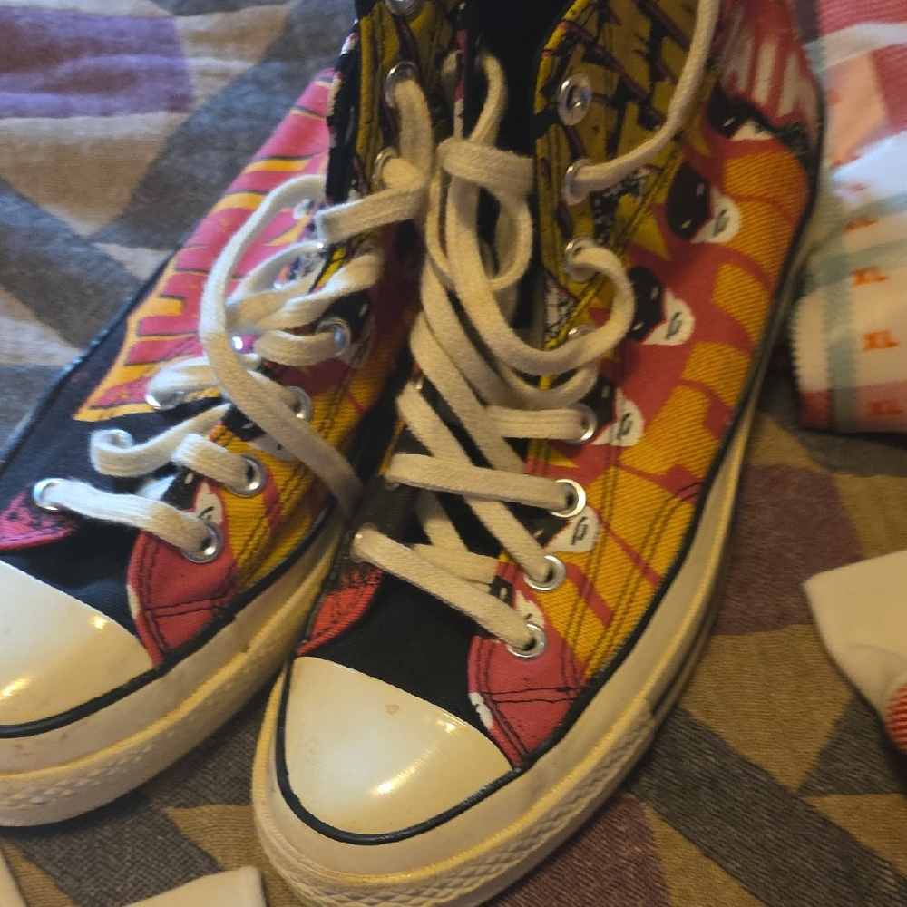Colorful Graphic High-Top Sneakers